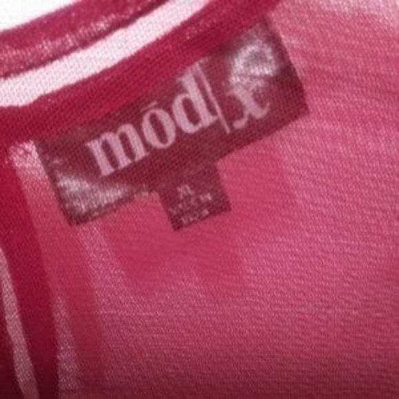 Red Sheer Top Stars Sequins - Picture 5 of 5